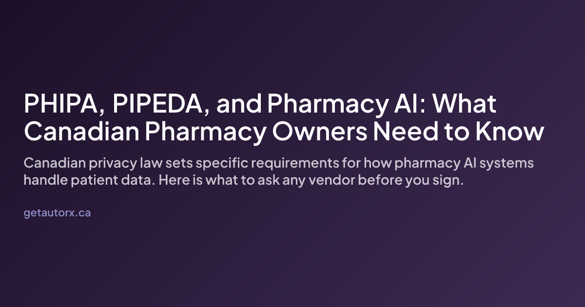 PHIPA, PIPEDA, and Pharmacy AI: A Compliance Guide - AutoRx